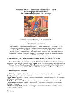 Il programma completo - Consiglio Regionale del Piemonte