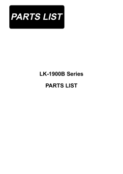 LK-1900B Series PARTS LIST