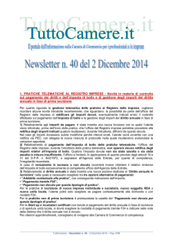 Newsletter n. 40 del 2 Dicembre 2014 1