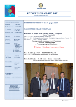 Bollettino nr. 37 - Rotary Club Milano Est