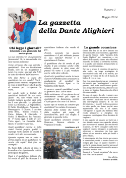 La gazzetta della Dante Alighieri - Scuola Dante Alighieri Volpiano