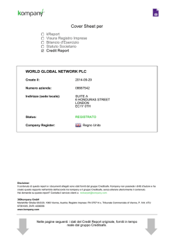 Cover Sheet per - GLOBAL WORLD NETWORK