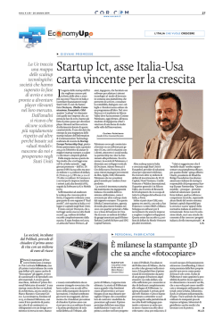Startup Ict, asse Italia-Usa carta vincente per la crescita