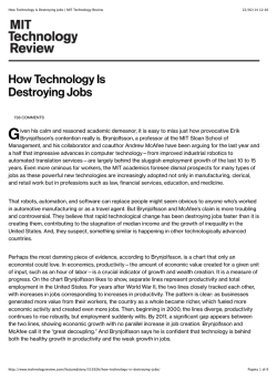 How Technology Is Destroying Jobs | MIT Technology Review