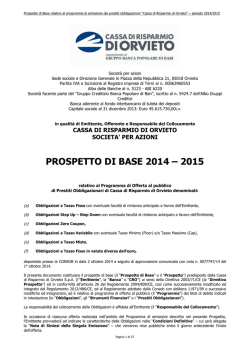 Prospetto di Base Cassa di Risparmio di Orvieto 2014-2015