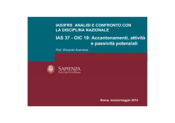 IAS 37 - OIC 19: Accantonamenti, attività e passività potenziali