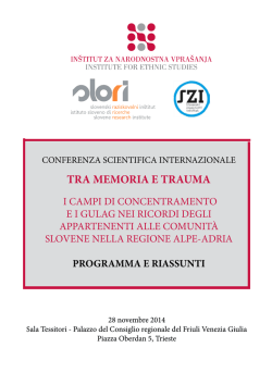 TRA MEMORIA E TRAUMA - Inštitut za narodnostna vprašanja