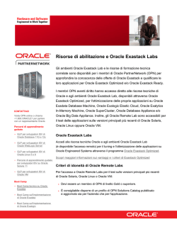 Risorse di abilitazione e Oracle Exastack Labs
