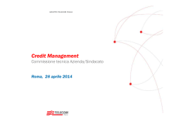 Telecom Italia: Commissione Tecnica Credit Management