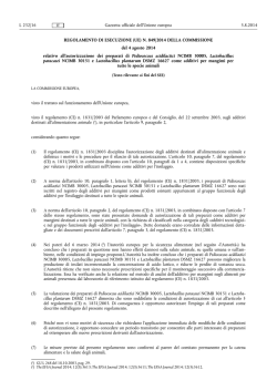 REGOLAMENTO DI ESECUZIONE (UE) N. 849/2014 DELLA