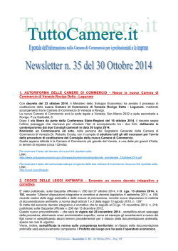Newsletter n. 35 del 30 Ottobre 2014 1