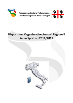 Disposizioni Organizzative Annuali Regionali Anno Sportivo 2014