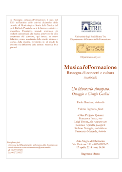 MusicaInFormazione - Università degli Studi Roma Tre