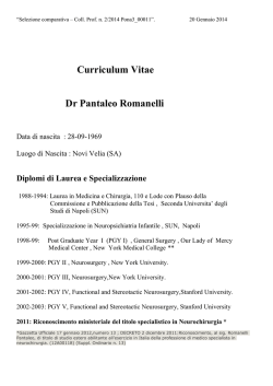 Curriculum Vitae Dr Pantaleo Romanelli