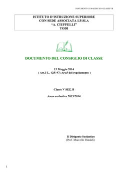documento 15 maggio classe 5B ITAS a.s. 2013-14