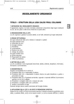 REGOLAMENTO ORGANICO - Lega Calcio Friuli Collinare