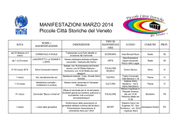 MANIFESTAZIONI MARZO 2014 Piccole Città Storiche del Veneto