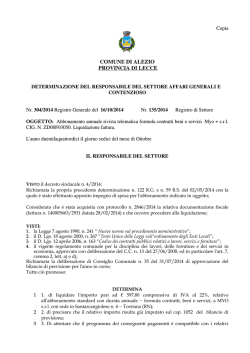 DETERMINAZIONE N. 135 R.S. 16/10/2014.LIQUIDAZIONE