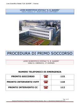 PROCEDURA DI PRIMO SOCCORSO - Liceo scientifico "G.B.Quadri"