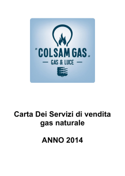 Carta Dei Servizi di vendita gas naturale ANNO 2014