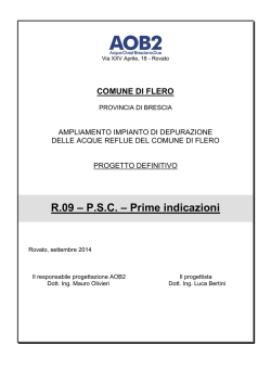 R9 - PSC - Prime indicazioni