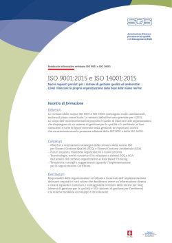ISO 9001:2015 e ISO 14001:2015