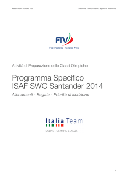Programma Specifico ISAF SWC Santander 2014