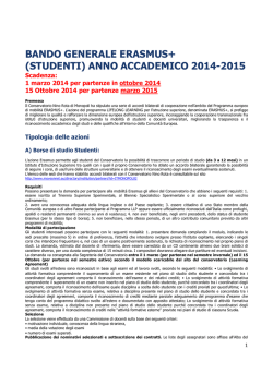 Bando generale Erasmus 2014-2015