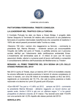 Scarica il comunicato stampa - Autorità Portuale di Trieste
