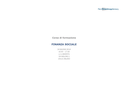 FINANZA SOCIALE - Pierri Philanthropy Advisory