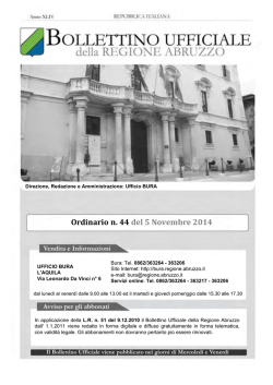 Ordinario n. 44 - Bollettino Ufficiale Regione Abruzzo