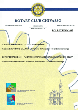 BOLLETTINO 2063 - Rotary Club Chivasso
