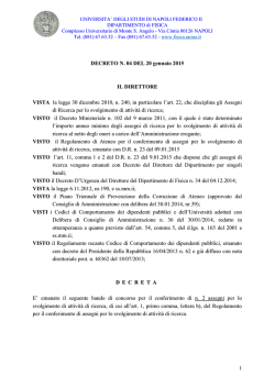 DD n.04 del 20/01/2015 - Università degli Studi di Napoli Federico II