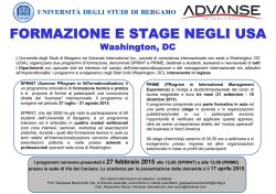 formazione e stage negli usa - Università degli studi di Bergamo