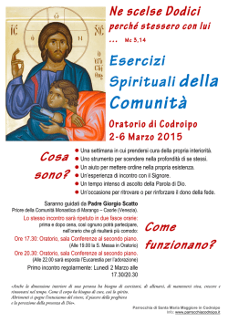 Esercizi spirituali - Parrocchia di Santa Maria Maggiore