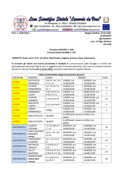 Prot. n. 2625/C41a Reggio Calabria, 27.02.2015 AI DOCENTI Agli