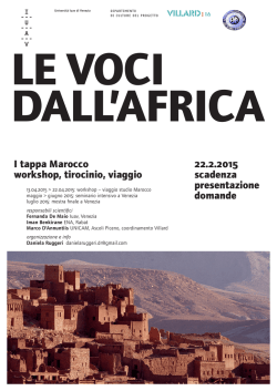 22.2.2015 scadenza presentazione domande I tappa Marocco