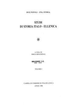 STUDI DI STORIA ITALO - ELLENICA