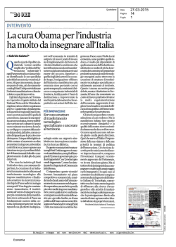 La cura Obama per l`industria ha molto da insegnare all`Italia