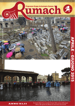 APRILE - GIUGNO 2015 - Gruppo Archeologico Romano