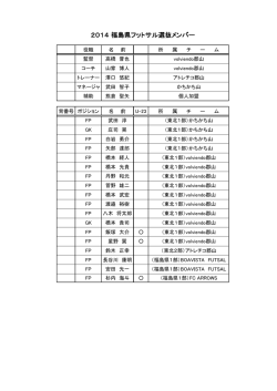 2014 福島県フットサル選抜メンバー