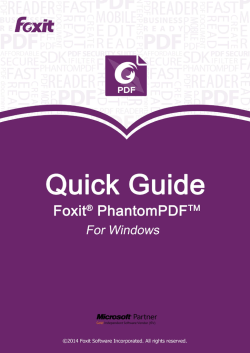 Foxit PhantomPDF Quick Guide - Foxit J