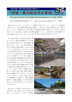 京都大学防災研究所水資源セミナー「流域一貫の総合流木管理に向けて