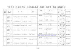 平成 27 年 4 月 26 日執行 日立市議会議員一般選挙 候補者一覧表
