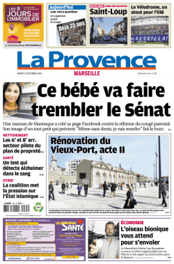 La Provence Marseille du mardi 21 octobre 2014