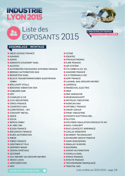 Liste des EXPOSANTS 2015