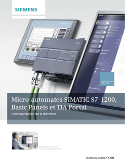 Micro-automates SIMATIC S7-1200, Basic Panels et TIA