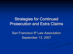 Strategies for Continued Prosecution and Extra Claims