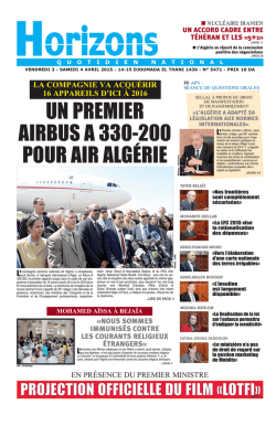 UN PREMIER AIRBUS A 330-200 POUR AIR ALGÉRIE
