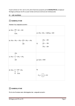 M.Diagne prof SP au LTC Page 1 Toute la chimie en Tle S de C1 à
